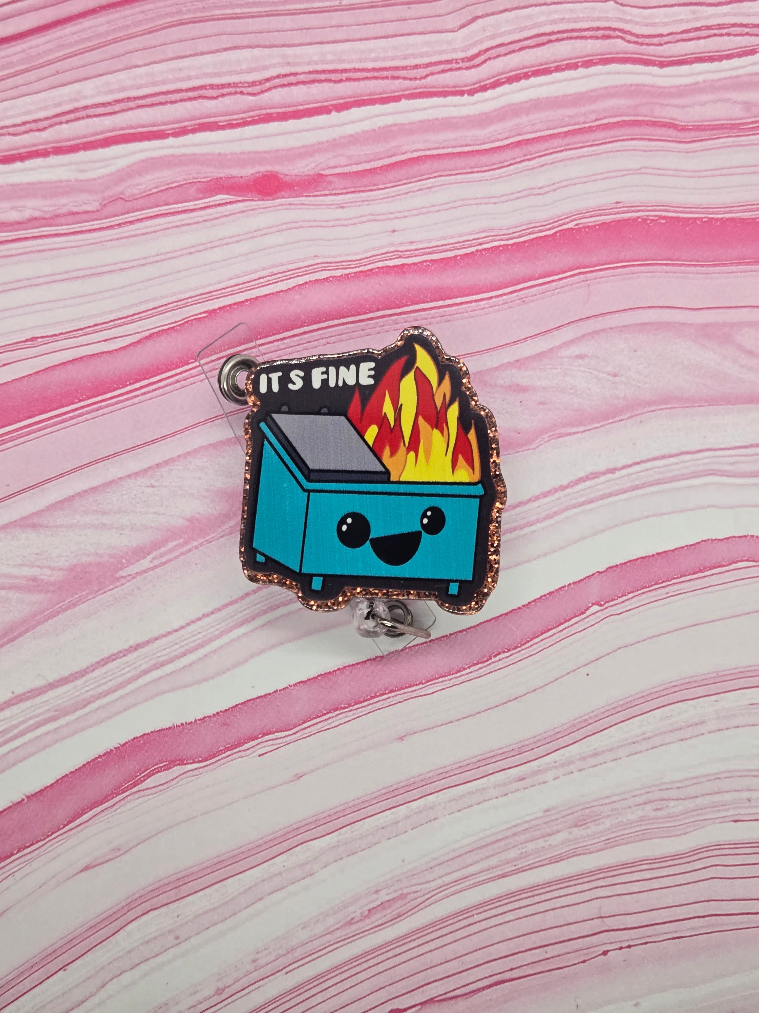 Badge reel Dumpster Fire