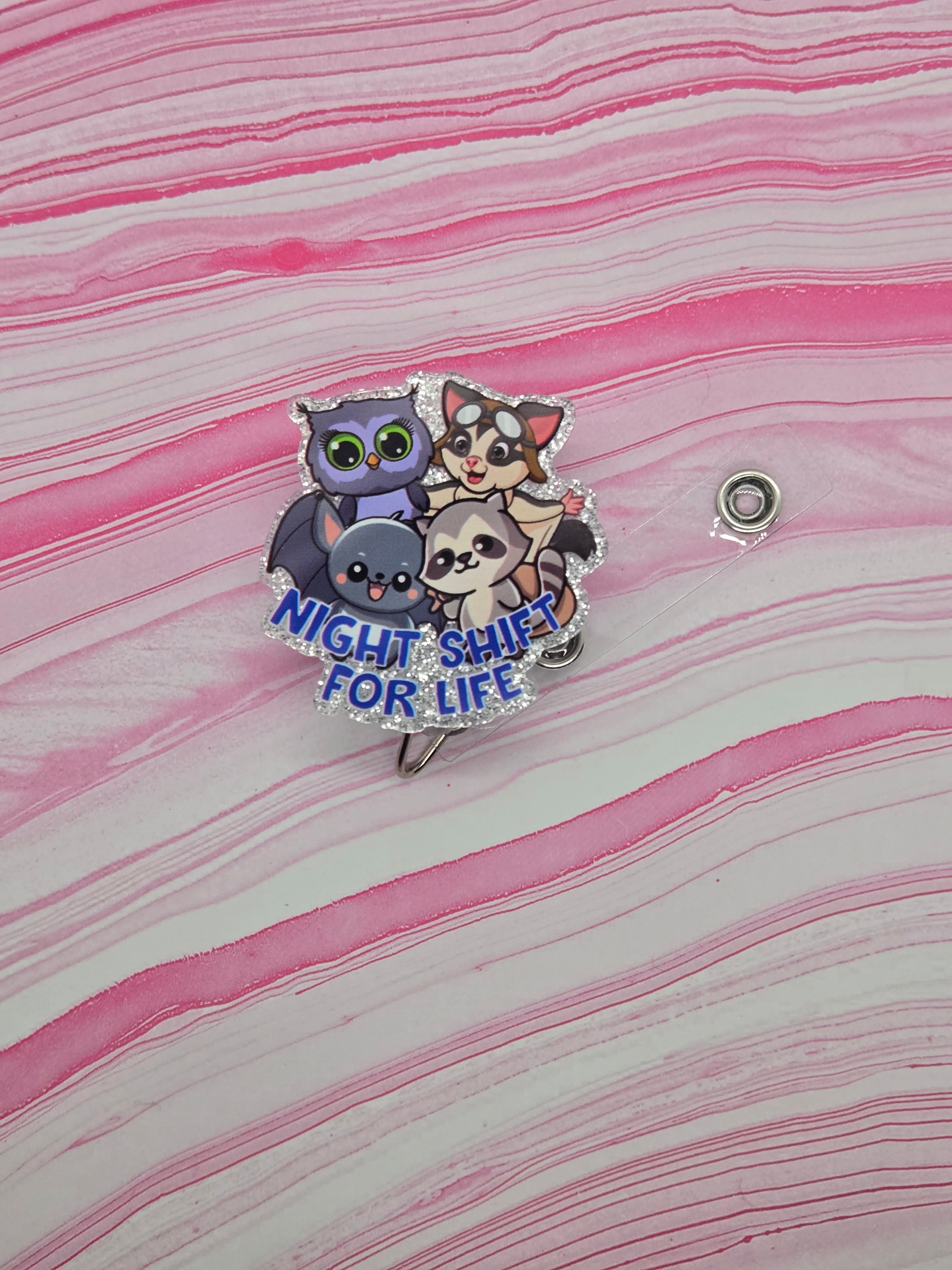 Badge reel night shift