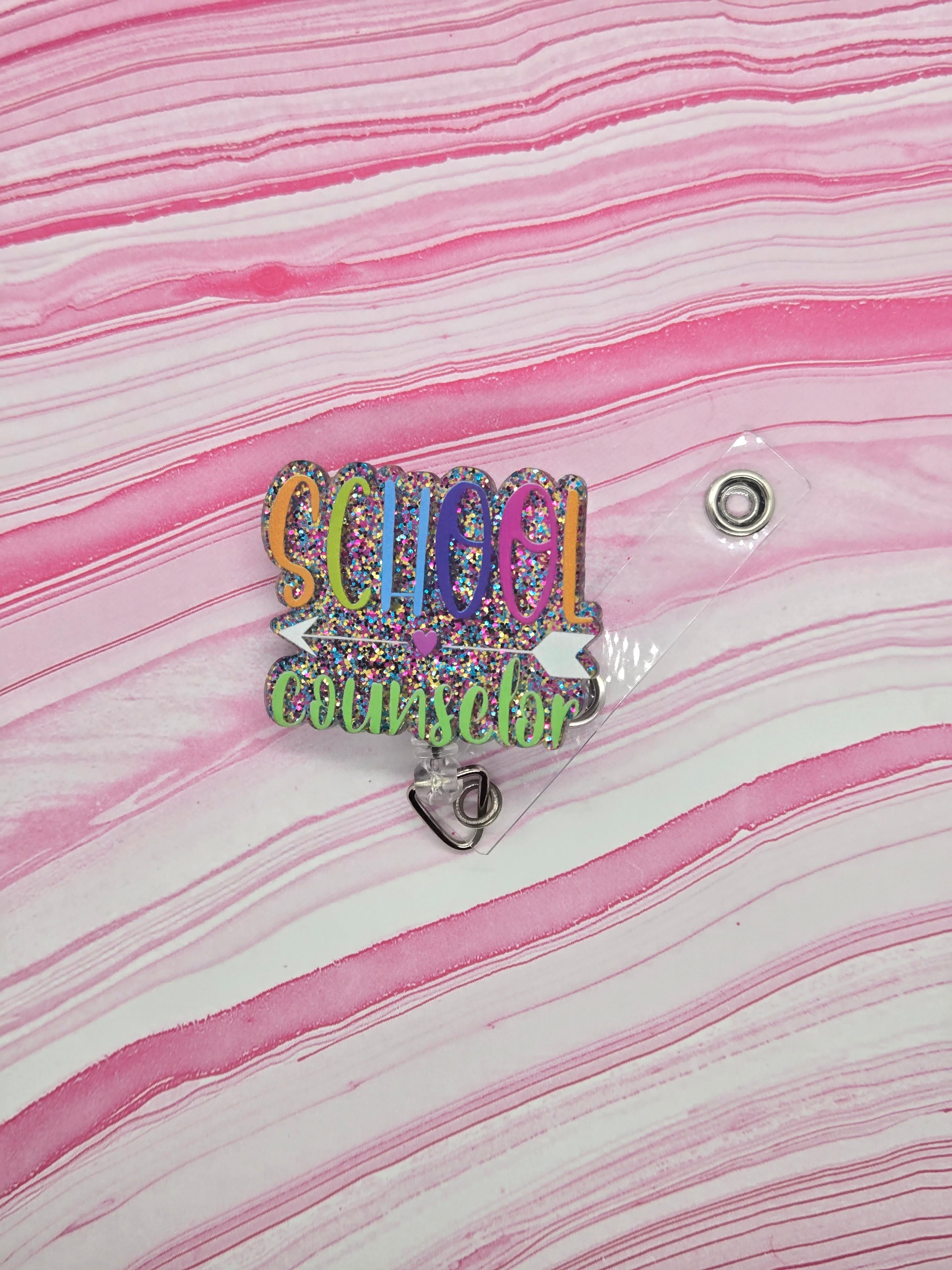 Badge reel school counsler